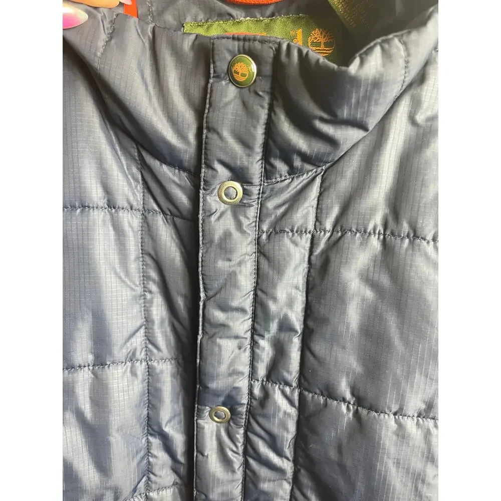 Timberland Weathergear Men's Puffer Jacket XL Navy Blue Red Item